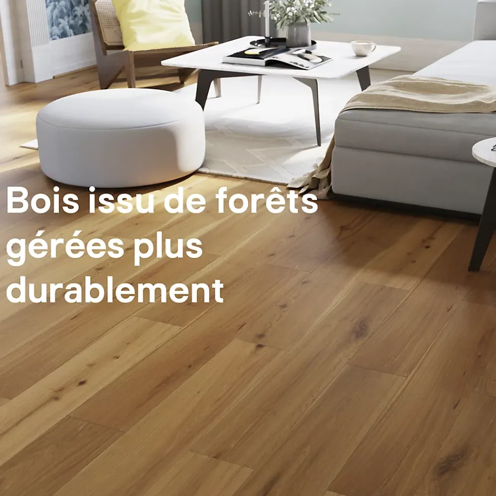 GoodHome Parquet Contrecollé|Voir Tous Les Parquets<Parquet contrecollé clipsable Visby XL en chêne verni blond rustique