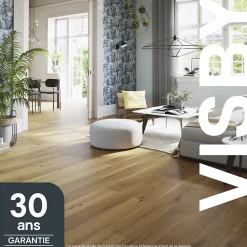 GoodHome Parquet Contrecollé|Voir Tous Les Parquets<Parquet contrecollé clipsable Visby XL en chêne verni blond rustique