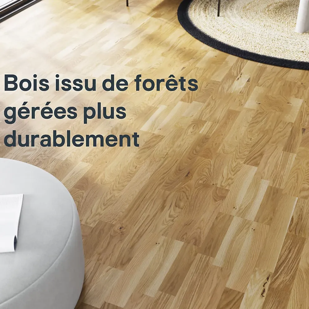 GoodHome Parquet Contrecollé|Voir Tous Les Parquets<Parquet contrecollé clipsable Elkins XXL en chêne verni aspect naturel