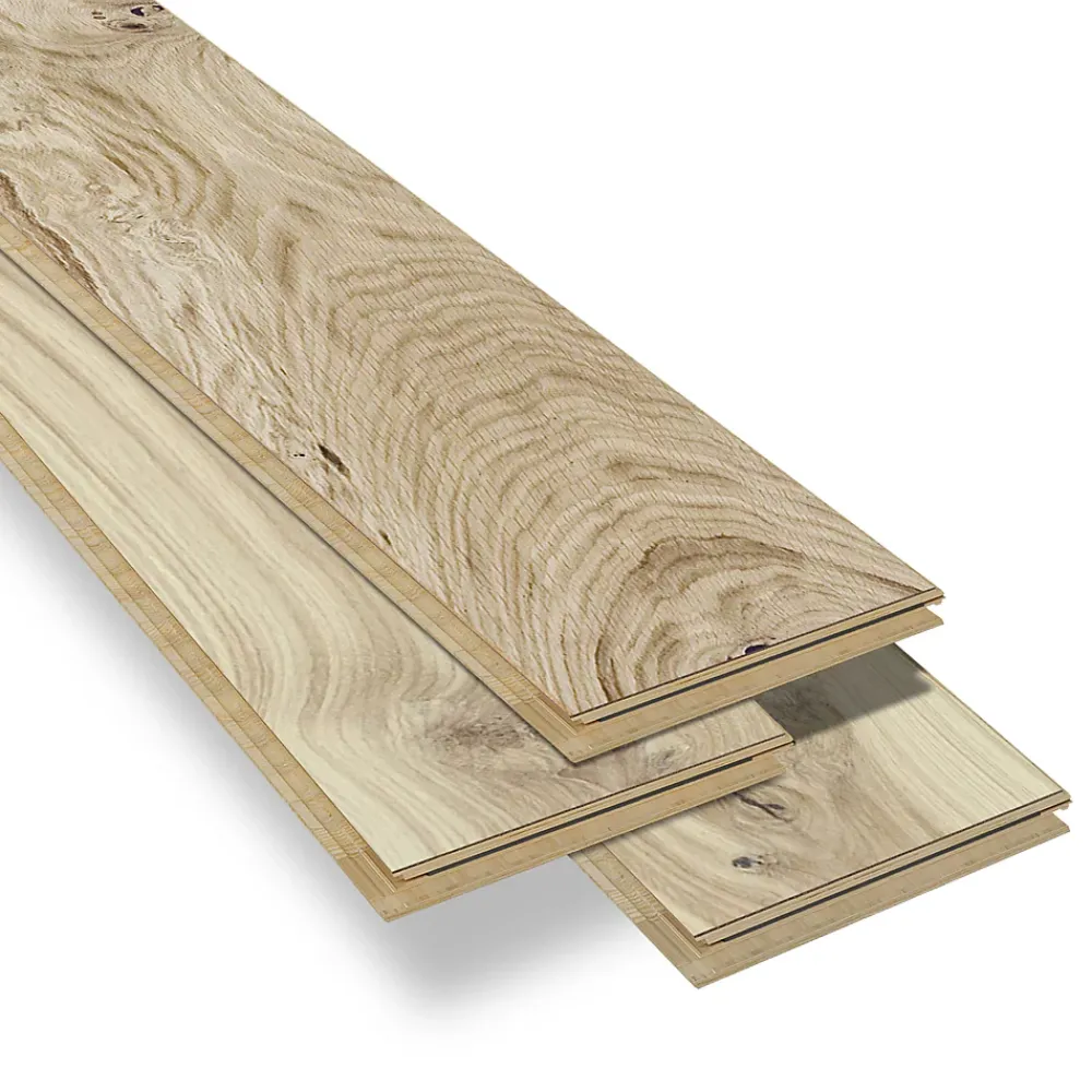 GoodHome Parquet contrecollé clipsable Lulea XL en chêne vernis naturel rustique- Parquet Contrecollé|Voir Tous Les Parquets