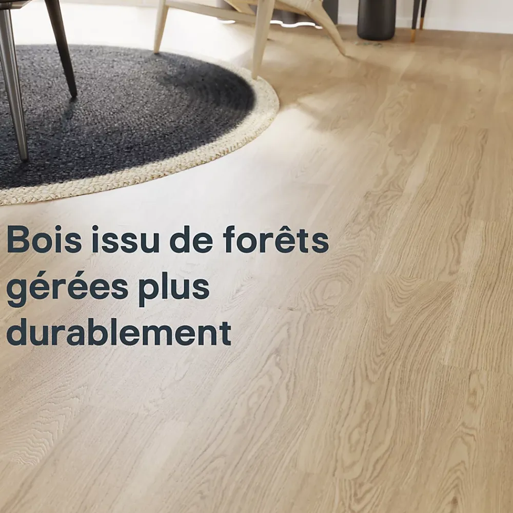 GoodHome Parquet contrecollé clipsable Lulea XL en chêne huilé naturel- Parquet Contrecollé|Voir Tous Les Parquets