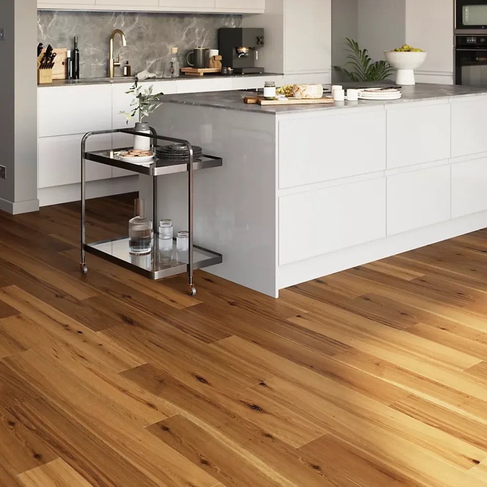 GoodHome Parquet Contrecollé|Voir Tous Les Parquets<Parquet contrecollé clipsable Visby L en chêne huilé blond compatible pièces humides