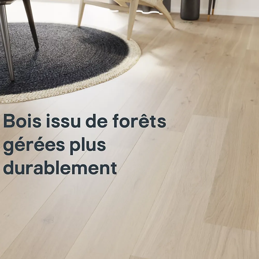 GoodHome Parquet contrecollé clipsable Goodsir XL en chêne verni coloris naturel- Parquet Contrecollé|Voir Tous Les Parquets