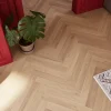 GoodHome Parquet Contrecollé|Parquet Chevron<Parquet contrecollé clipsable Lulea bâtons rompus en chêne huilé coloris naturel