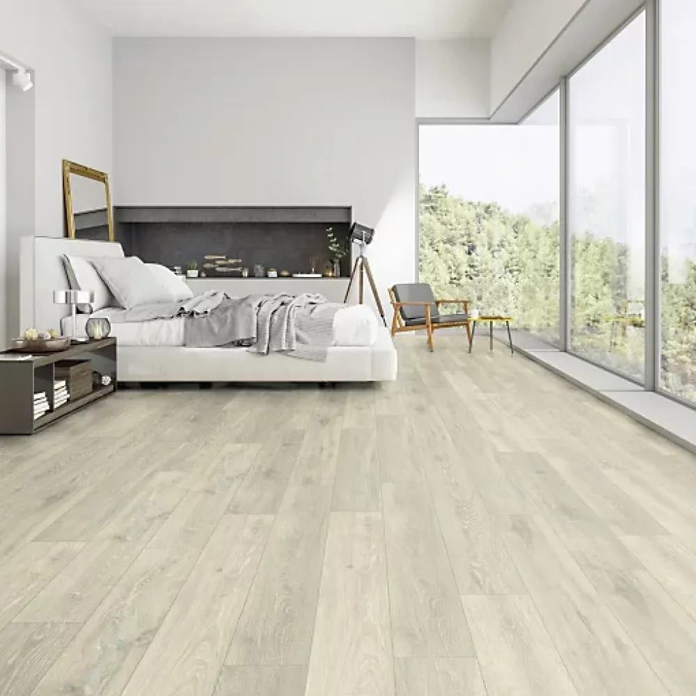 Décoweb Parquet flottant Stratifié - Cuisine et salle de bain - Lames larges - Chêne Fiji - Paquet de 1,507 m²- Sol Stratifié