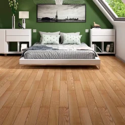 GoodHome Parquet massif à coller Dryby M en frêne huilé blond compatible pièces humides- Parquet Massif|Voir Tous Les Parquets