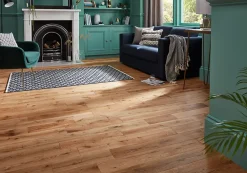 GoodHome Parquet massif à coller Laholm 2 m en chêne verni coloris naturel- Parquet Massif|Voir Tous Les Parquets