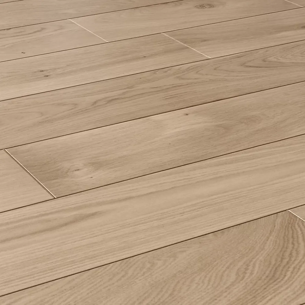GoodHome Parquet massif à coller Lulea L en chêne brut naturel- Parquet Massif|Voir Tous Les Parquets