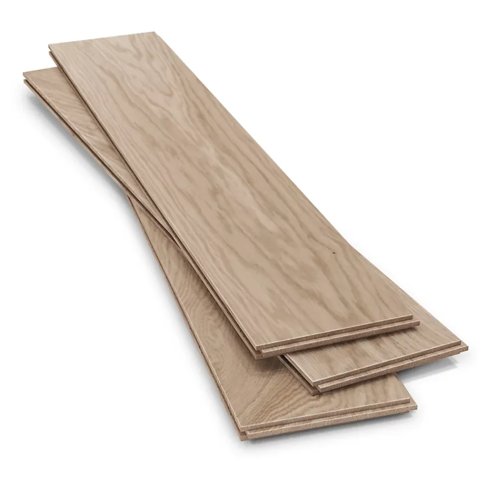 GoodHome Parquet massif à coller Lulea L en chêne brut naturel- Parquet Massif|Voir Tous Les Parquets