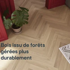 GoodHome Parquet massif à coller Lulea bâtons rompus en chêne huilé naturel- Parquet Massif|Voir Tous Les Parquets