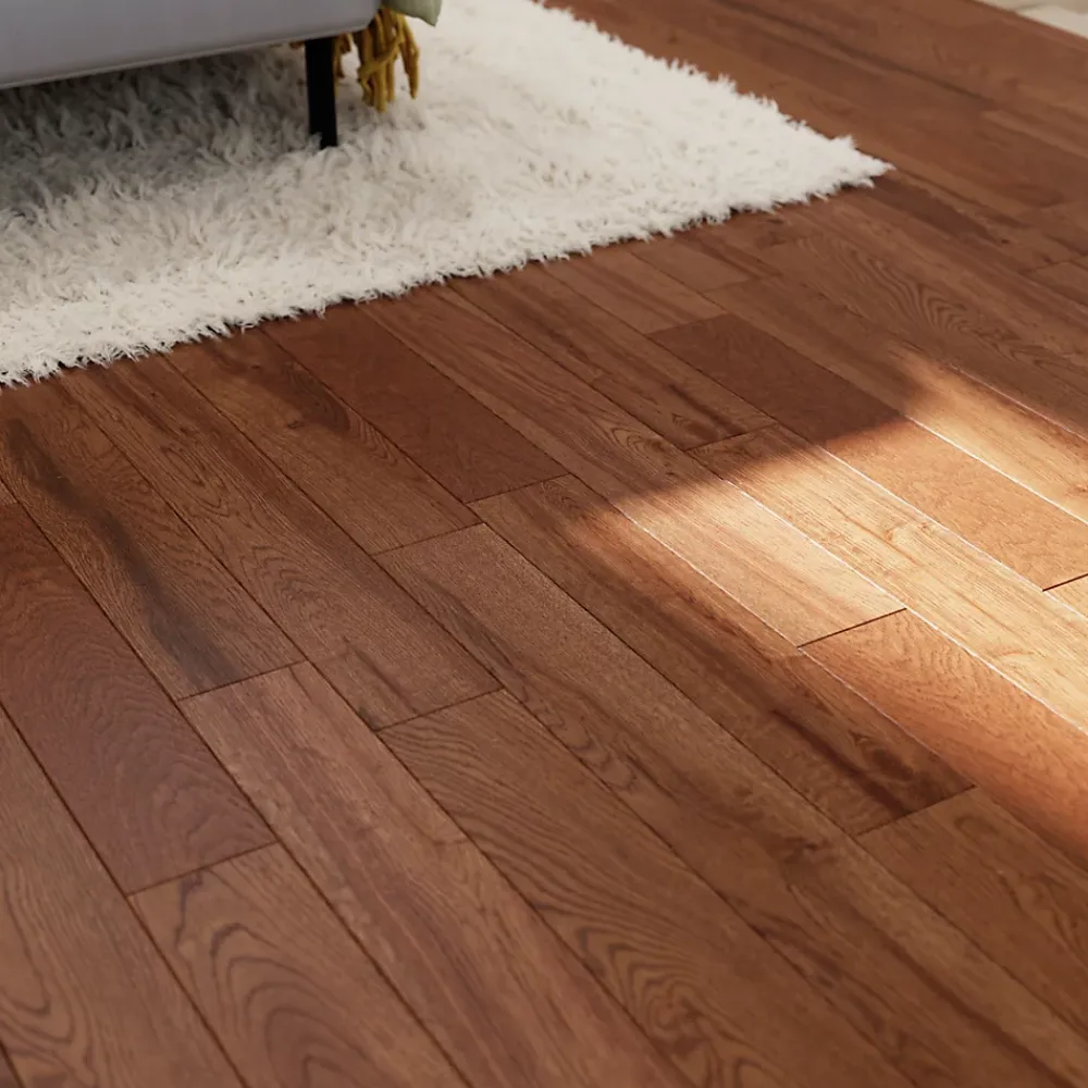 GoodHome Parquet massif à coller Skara S en chêne verni brun- Parquet Massif|Voir Tous Les Parquets