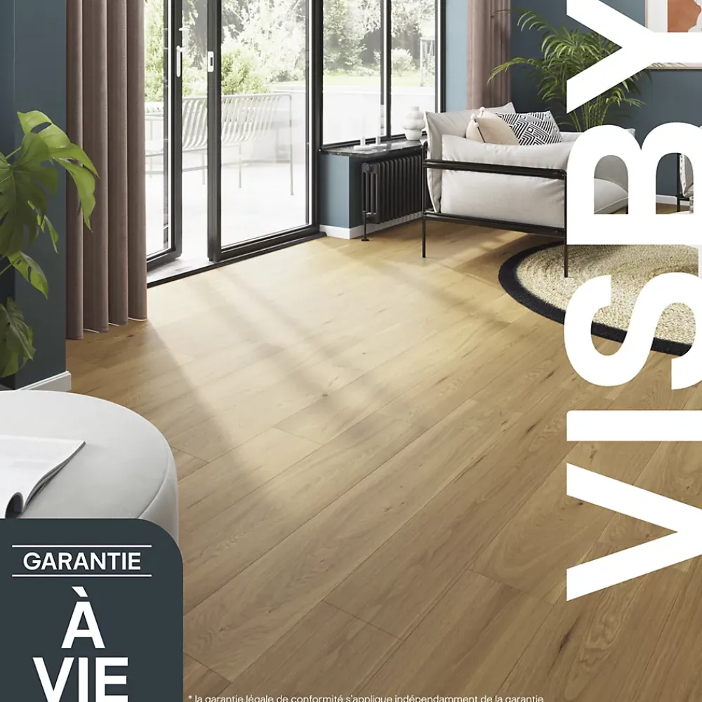 GoodHome Parquet Massif|Voir Tous Les Parquets<Parquet massif à coller Visby XL en chêne huilé blond