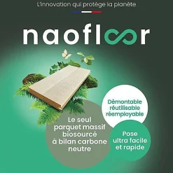 Deschaumes Parquet Naofloor Chêne Massif Verni Naturel l. 11,5cm - Ep. 13mm - Fabrication Française - Choix Premier Bis- Parquet Massif|Voir Tous Les Parquets