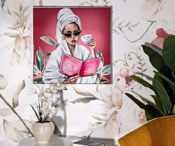 Mauro Ferretti Peinture sur toile laquée avec cadre 82x4x82 cm- Panneau Tasseau Bois