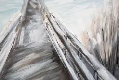 Mauro Ferretti Panneau Tasseau Bois<Peinture sur toile multicolore pontile cm 120x3,8x80