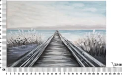 Mauro Ferretti Panneau Tasseau Bois<Peinture sur toile multicolore pontile cm 120x3,8x80