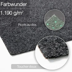 Floordirekt Moquette|Moquette<Pelouse synthétique Farbwunder Pro Noir 200 x 50 cm