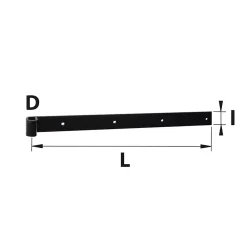 Afbat - Tb Industrie Sas Accesoire Pour Volet<Penture bout carré pour volet Ø16 mm L.80 x l.4 x H.4 cm noir Afbat