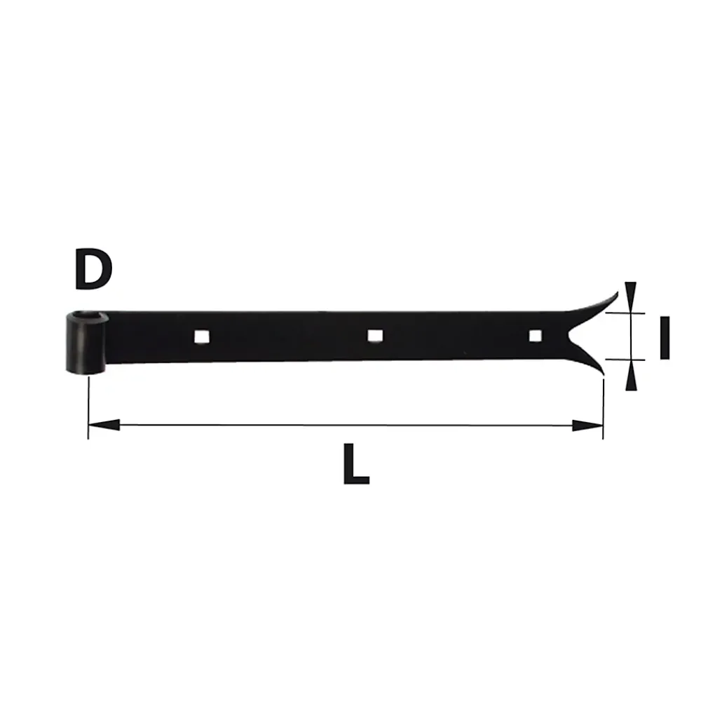 Afbat - Tb Industrie Sas Penture queue de carpe pour volet Ø16 mm L.80 x l.4 x H.4 cm noir Afbat- Accesoire Pour Volet