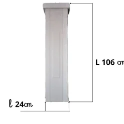 Prensimac PILIER BETON 106 cm - A l'unité - Dimensions : L 106 x l 24 cm -Série B72 -Claustras - Balustres plates- Garde-Corps, Balustrade