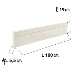 Prensimac PILIER BETON 106 cm - A l'unité - Dimensions : L 106 x l 24 cm -Série B72 -Claustras - Balustres plates- Garde-Corps, Balustrade
