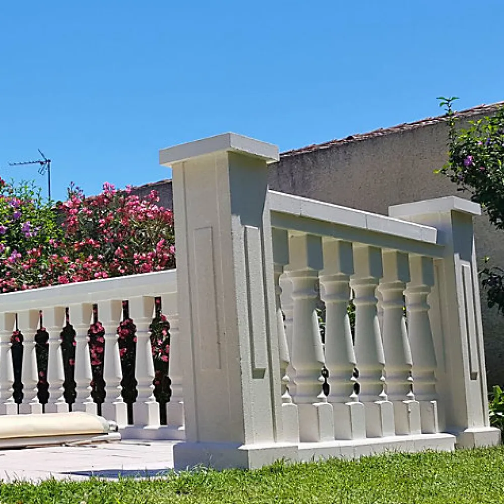 Prensimac Garde-Corps, Balustrade<PILIER BETON 115 cm - Lot de 6 - Dimensions : L 115 x l 24 cm - SERIE B78