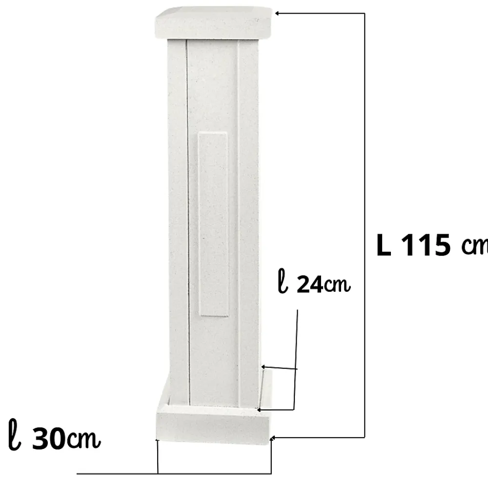 Prensimac Garde-Corps, Balustrade<PILIER BETON 115 cm - Lot de 6 - Dimensions : L 115 x l 24 cm - SERIE B78