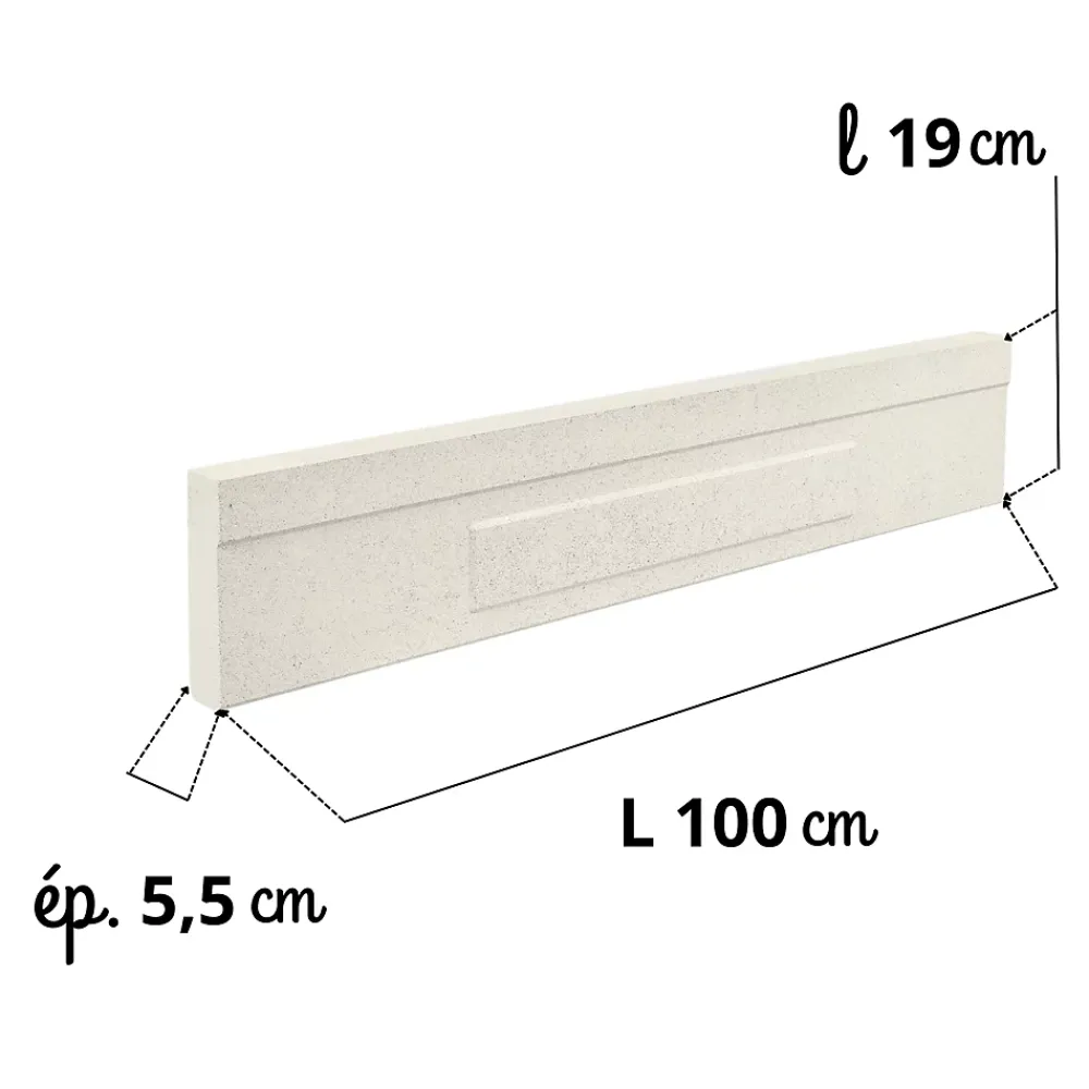 Prensimac Garde-Corps, Balustrade<PILIER BETON 115 cm - Lot de 6 - Dimensions : L 115 x l 24 cm - SERIE B78