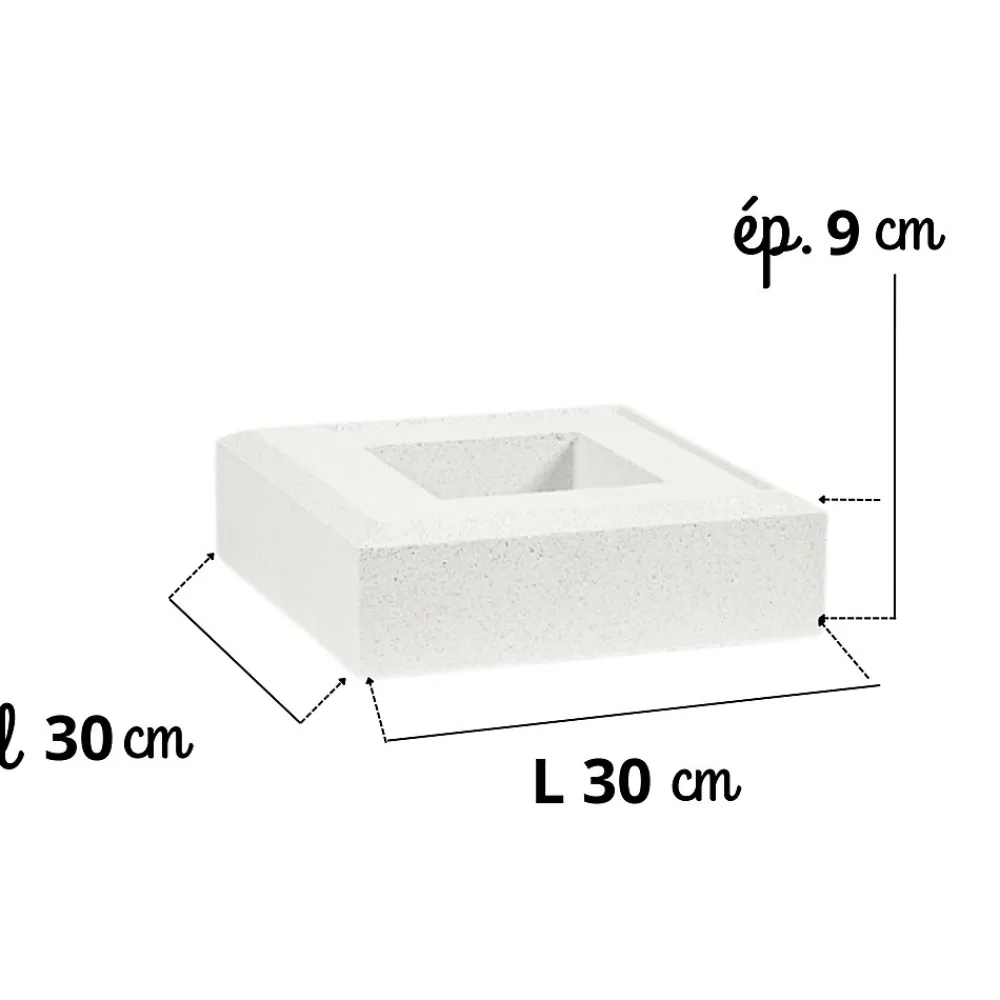 Prensimac Garde-Corps, Balustrade<PILIER BETON 115 cm - Lot de 6 - Dimensions : L 115 x l 24 cm - SERIE B78