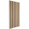 Decoon Panneau Tasseau Bois<Plaque murale tasseaux 60 x 30 x 1,9 cm - Lattes chêne clair véritable fond noir 0,18m²