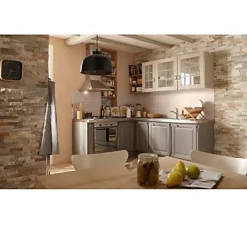 Plaquette De Parement|Plaquette De Parement<Plaquette de parement Briconature pierre naturelle beige (vendue au carton)