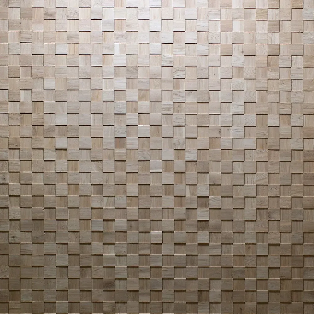 Wwd Plaquette de parement en bois massif effet 3D CHESS - Chêne - 60 x 15 cm - 11 panneaux - 1m²- Plaquette De Parement|Plaquette De Parement