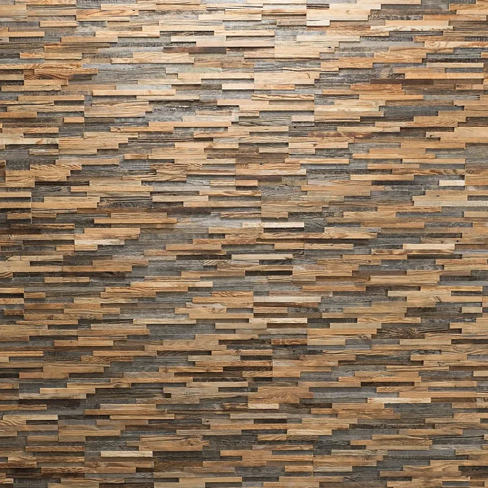Wwd Plaquette de parement en bois effet 3D SELECTIO - Bois récupéré - 72 x 10cm - 42 panneaux - 3m²- Plaquette De Parement|Plaquette De Parement
