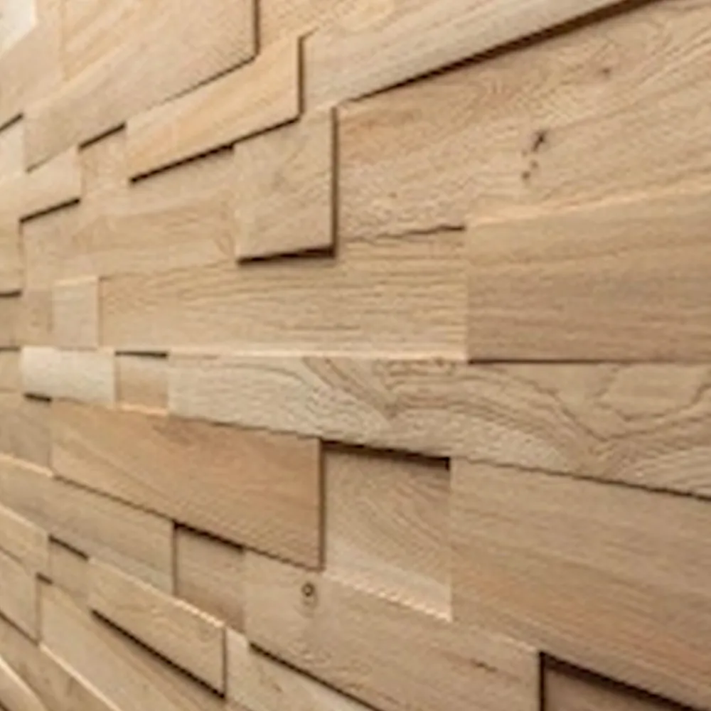 Wwd Plaquette De Parement|Plaquette De Parement<Plaquette de parement en bois massif effet 3D OZO RUSTIC - Chêne - 59/32/14 x 10/8/6 cm - 108 planches - 3m²