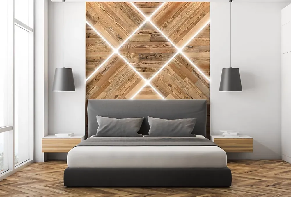 Wwd Plaquette de parement en bois effet 3D AMBER MINI - Bois recyclé - 32 x 10/8/6 cm - 42 panneaux - 1m²- Plaquette De Parement|Plaquette De Parement