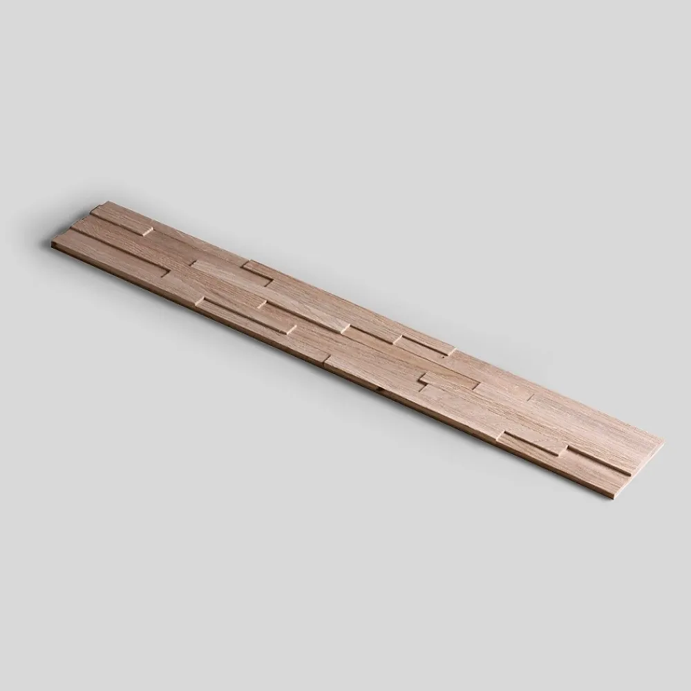 Wwd Plaquette De Parement|Plaquette De Parement<Plaquette de parement en bois massif effet 3D ACE - Chêne - 72 x 10cm - 42 panneaux - 3m²