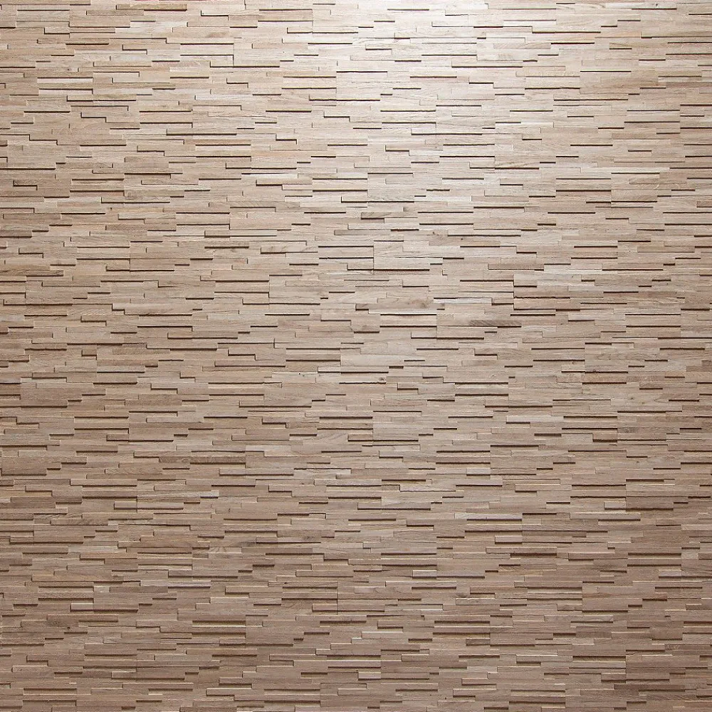 Wwd Plaquette De Parement|Plaquette De Parement<Plaquette de parement en bois massif effet 3D ACE - Chêne - 72 x 10cm - 42 panneaux - 3m²