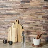 Woodbord Plaquette De Parement|Plaquette De Parement<Plaquette de parement mural décoratif en bois- 1-1,8 x 18 x 49,5 cm - Lot de 6 - Aspect Bois FLotté