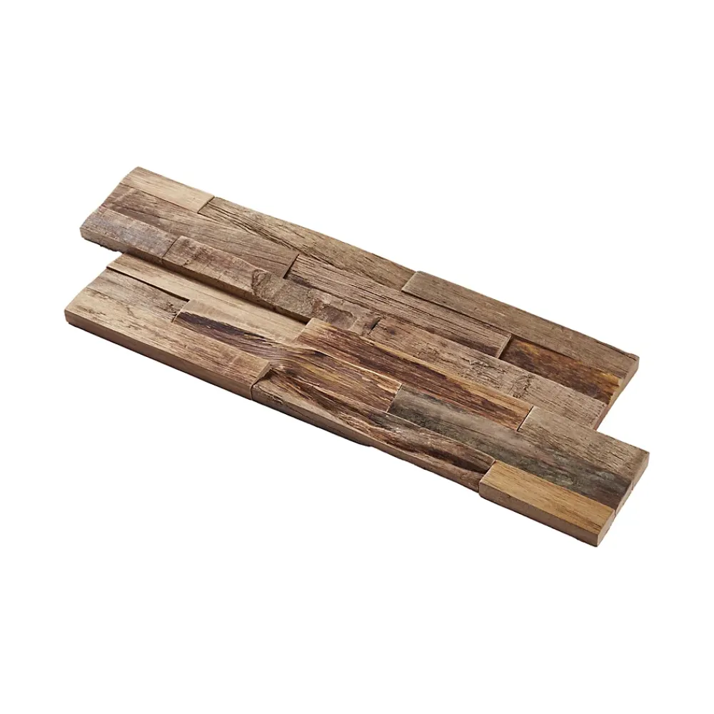Woodbord Plaquette De Parement|Plaquette De Parement<Plaquette de parement mural décoratif en bois- 1-1,8 x 18 x 49,5 cm - Lot de 6 - Aspect Bois FLotté