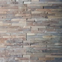 Woodbord Plaquette De Parement|Plaquette De Parement<Plaquette de parement mural décoratif en bois - 1-1,8 x 18 x 49,5 cm - Huilé Blanchi