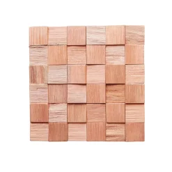 Woodbord Plaquette de parement mural décoratif en bois - 0,8-1,8 x 36 x 36 cm - Lot de 4 - Aspect Mosaïque- Plaquette De Parement|Plaquette De Parement