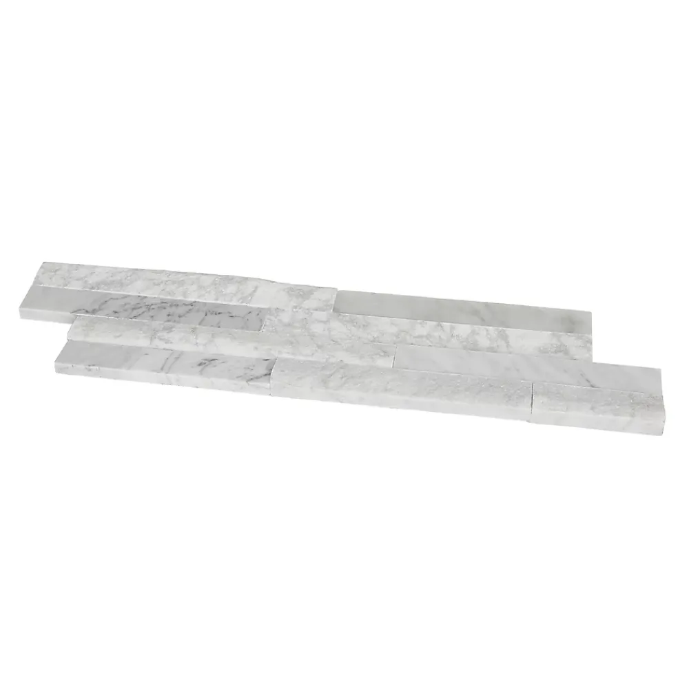 Plaquette De Parement|Plaquette De Parement<Plaquette de parement Stella pierre naturelle marbre blanc (vendue au carton)