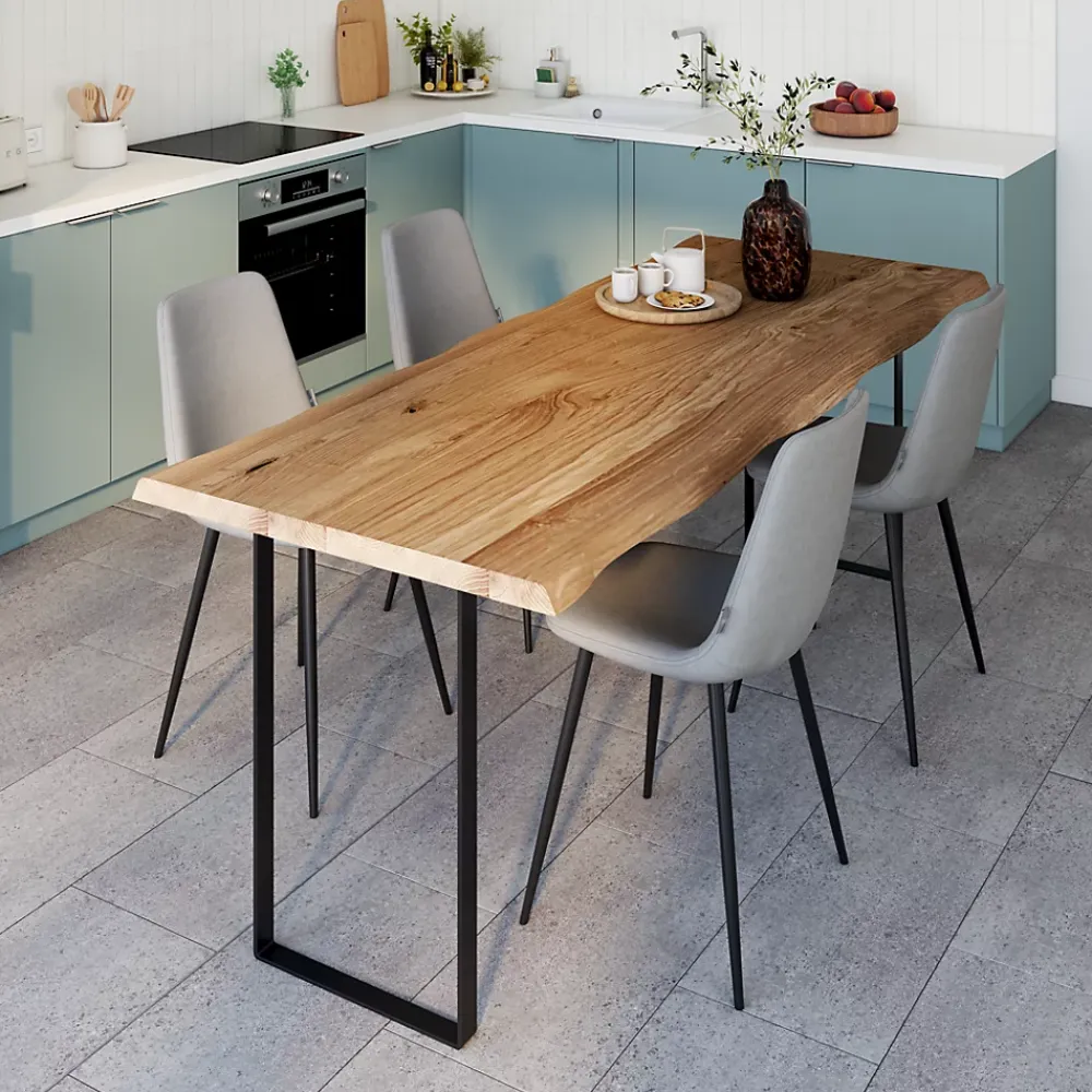 Plateau De Table<Plateau de table chene rustique huile prolam bords flacheux 80 x 200 cm, ép.40