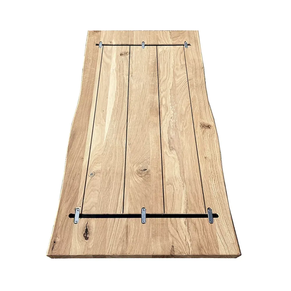 Wood&Sens Plateau De Table<Plateau de Table Chêne Rustique Pré-huilé Bord Naturel, L.120 cm x l.60 cm, Ep.27 mm