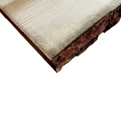 Wood&Sens Plateau de table Sapin massif bords naturels flacheux L.200 x l.30-38 cm, Ep.28 mm- Plateau De Table