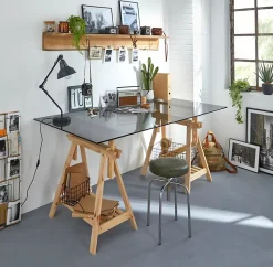 Plateau en verre gris fumé trempé transparent L. 120 cm x l. 70 cm- Plateau En Verre