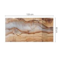 Tulup Plateau En Verre<Plateau en verre trempé 120x60 cm Bois naturel avec résine
