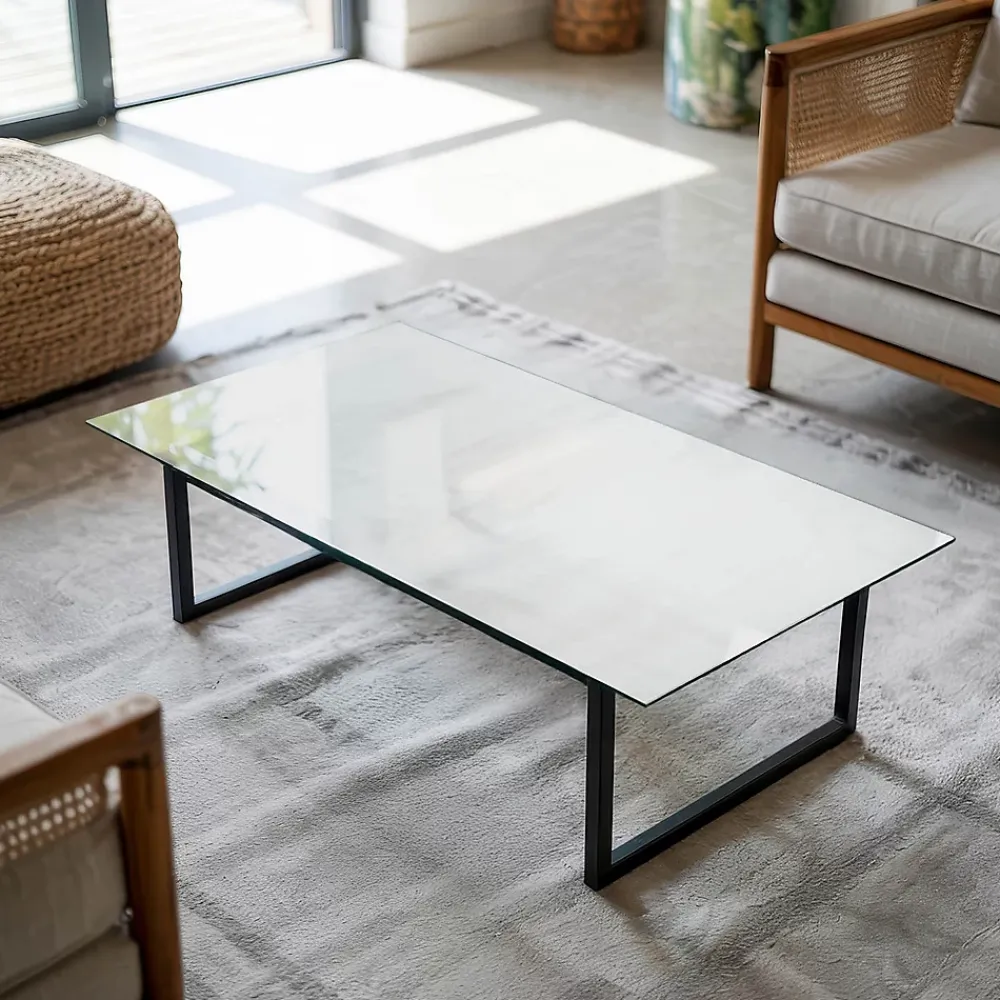 Tulup Plateau En Verre<Plateau en verre trempé 120x60 cm Couleur blanche lisse