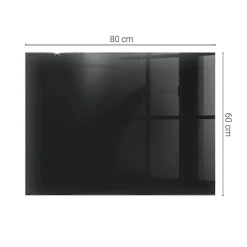 Tulup Plateau En Verre<Plateau en verre trempé 80x60 cm Couleur noire lisse