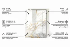 Tulup Plateau En Verre<Plateau en verre trempé 80x60 cm Couleur noire lisse